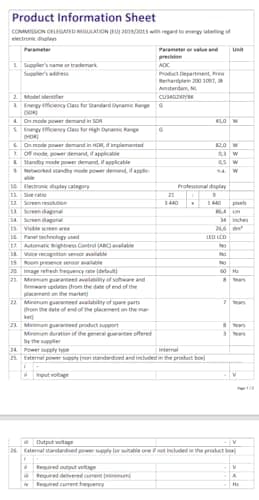 AOC Gaming CU34G2XP/BK skaerm - WLED - 13