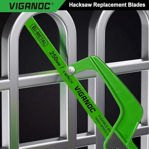 Viganoc 10" Hacksaw Replacement Blades Set, Bi-Metal High Speed Steel Hack Saw Blade Sets - 18T - 24T - 32T HSS Saw Blades, 10 Pack 5
