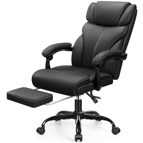 HeroSet Office Chair, Executive Big and Tall Leather Desk Chairs with Footrest, Ergonomic Breathable Computer Chair with Adjustable High Back, Lumbar Support Swivel PC Chairs with Rocking Function 9