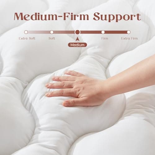 Decroom 4 Inch Memory Foam Mattress Topper Full Size, Filled with Breathable Memory Foam Pillow Topper, Soft Fluffy Supportive Bed Mattress Pad for Back Pain Relief, 75x54x4 Inch 6