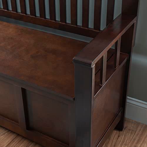 Linon Home Dcor Linon Home Decor Cynthia Storage Bench, 50"w x 17.25"d x 32"h, Walnut 6