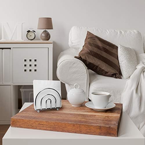 Blue Donuts Chrome Collection Napkin Holder - Classic Napkin Holders for Tables, Dining Table Napkin Holders for Kitchen, Kitchen Organization, Chrome 6