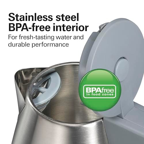 Hamilton Beach 1 Liter Electric Kettle, Water Boiler & Heater, Fast 1500 Watts, BPA Free Interior, Cordless Serving, Auto-Shutoff and Boil-Dry Protection, Cord Wrap, Stainless Steel (41065) 7
