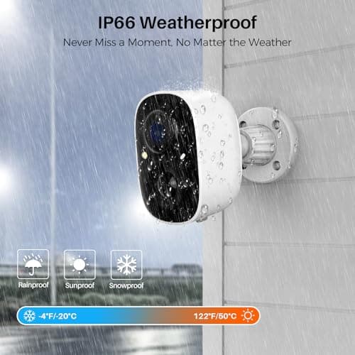 Security Cameras Wireless Outdoor Indoor, 2K Battery Powered WiFi Camera for Home Security, AI Motion Detection, Color Night Vision, IP66 Weatherproof, 2-Way Talk, Siren Alarm, SD/Cloud Storage 6