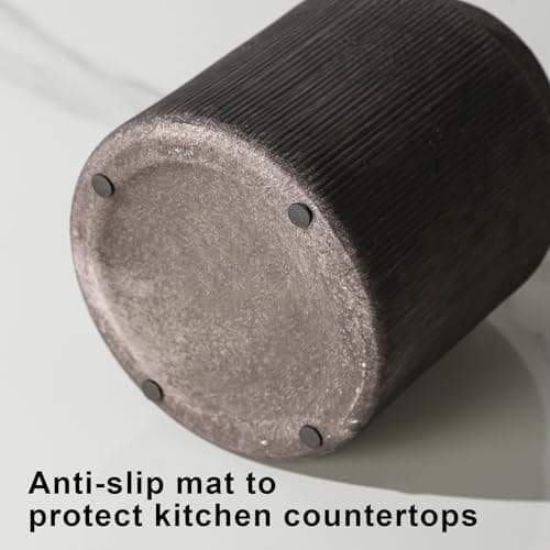 ATLZBLTCI Farmhouse Ceramic Farmhouse Kitchen Utensil Holder for Countertop, Rustic Cooking Utensil Holder Crock Fit for Kitchen Counter. 6.1 x 6.1 x 7 IN 5