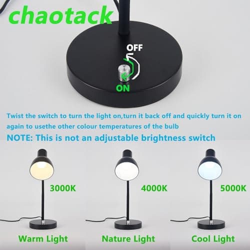 chaotack Metal Small Black Desk Lamp,Adjustable Goose Neck Desk Lamps for Home Office Study Room Desks Bedroom Bedside Table Lamp with Free 7W LED Bulb,Eye-Caring Reading Lamps 5