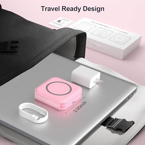 UCOMX 3 in 1 Charging Station for Multple Devices,Foldable 3 in 1 Wireless Charger for Travel,Nano Wireless Charging Station for iPhone16 15 14 13 12 Pro Max/Watch 10 9 8 7 6 5 4 3 Ultra/AirPod Pro 7