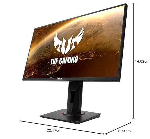ASUS TUF Gaming VG259QM 24.5” Monitor, 1080P Full HD (1920 x 1080), Fast IPS, 280Hz, G-SYNC Compatible, Extreme Low Motion Blur Sync,1ms, DisplayHDR 400, Eye Care, DisplayPort HDMI Black 12