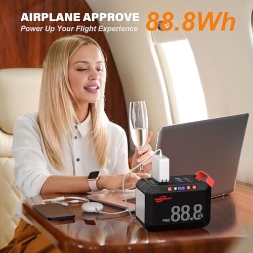 POWSTREAM Portable Power Station 88.8Wh Power Bank 80W Camping Solar Generator with 120W Peak AC Outlet QC3.0 Fast Charger for Outdoor RV Hurricane Emergency Outage(Solar Panel Optional) 6