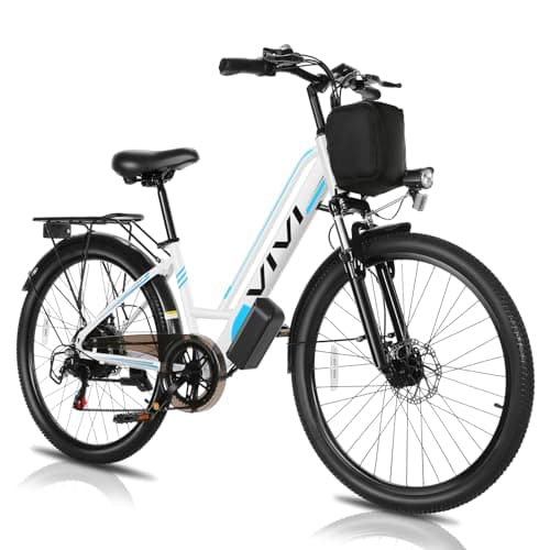Vivi MT26GUL Electric Bike 26" Step Through Electric Bicycle with Removable 48V 374.4Wh Battery, 750W Peak Motor, 21.7Mph Top Speed, Up to 50 Miles, Cruise Control, 7 Speed, SGS Certified to UL2849