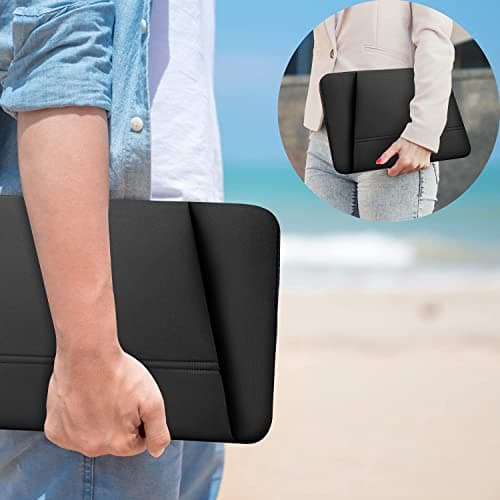 TEDNETGO Laptop Sleeve 15.6 inch, Upgrade Sturdy Portable Monitor Computer Laptop Case, Carrying Sleeve Bag Briefcase Bag 15.6'' with Pockets for MacBook PC Mac HP Lenovo Dell Asus Xbox Switch, Black 6