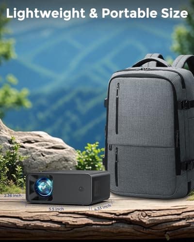 CiBest Mini Projector, 2025 Upgraded Full HD 1080P Support Video Projector, Portable Small Movie Projector, Compatible with iOS/Android/Windows/TV Stick/Box/USB/HDMI 5