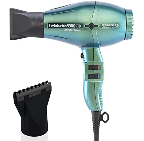 Turbo Power TwinTurbo 3900 Advanced Ionic & Ceramic Eco Friendly Jade Hair Dryer + M Hair Designs Hot Blow Attachment (Bundle) – Fast-Drying, Frizz-Control, Professional Hair Styling