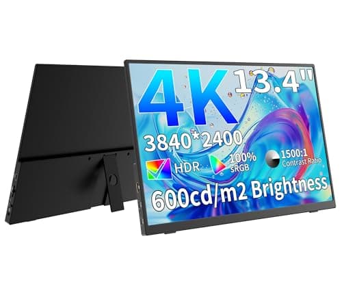 MAGICRAVEN 4K Portable Monitor, 13.3" UHD IPS Laptop Screen, Slim Lightweight Dual USB C HDMI Computer Gaming Display with Speakers, Travel Monitor for PC Phone PS5/4 Xbox Switch