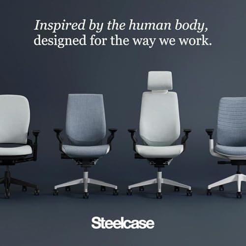Steelcase Gesture Office Chair - Ergonomic Work Chair with Wheels for Carpet - Comfortable - Intuitive-to-Adjust for Desk - 360-Degree Arms - Graphite Gray Fabric 9