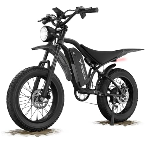 BIGNIU BG-S Electric Bike for Adults – 20"x4.5" Fat Tire, 1200W Motor, 48V 15Ah Battery, 7-Speed, Dual Disc Brakes for Off-Road and City Riding (Black)