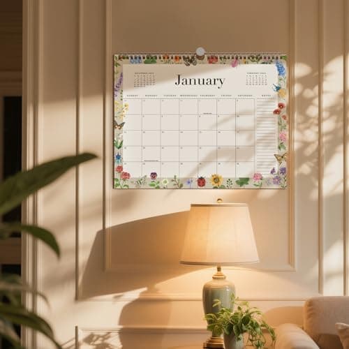 Jotsome Wall Calendar 2026, Monthly Wall Calendar From Now to December 2026 14.2x11.2 inch Wall Decoration for Home and Office, Easy Organizing, Gift for the Holidays (Florals) 6