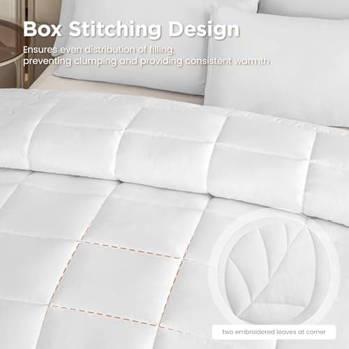 Sophia & William Tencel Lyocell Bed Comforter Queen, Cooling Lightweight All-Season Fluffy Comforter Queen, Quilted Duvet Insert 5