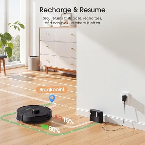 Lubluelu SL68 Robot Vacuum 4500Pa,3 in 1 Robot Vacuum and Mop Combo with Mapping,LiDAR Navigation,5 Maps,24 No-Go Zones, WiFi/App/Alexa,Self-Charging,Vacuum Robot for Pet Hair,Carpet,Hard Floor 8