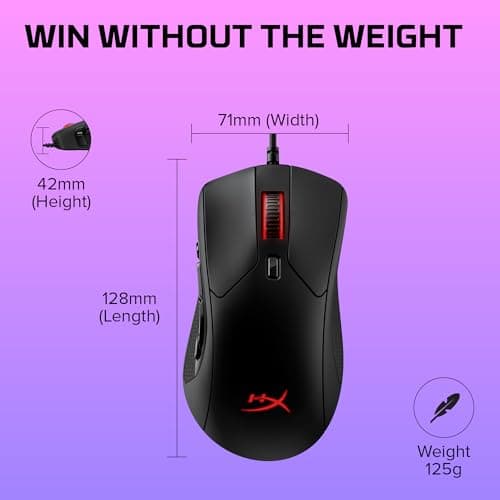 HyperX Pulsefire Raid – Gaming Mouse, 11 Programmable Buttons, RGB, Ergonomic Design, Comfortable Side Grips, Software-Controlled Customization,Black 12