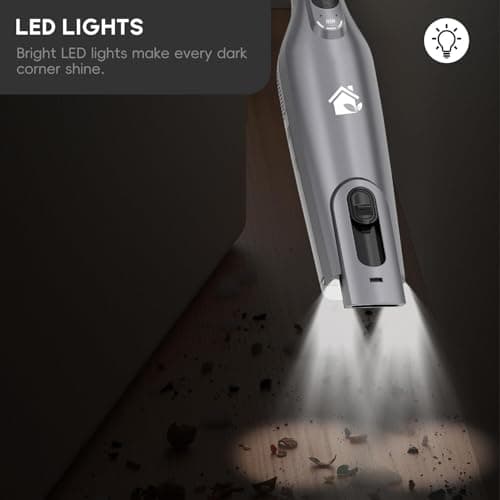 AYONTIN Cordless Handheld Vacuum, Lightweight Portable Hand Vacuum Cleaner with LED Light,Rechargeable Hand Held Vacuum with One-Touch Empty, Powerful Suction for Office, Home,Car,Gray 5