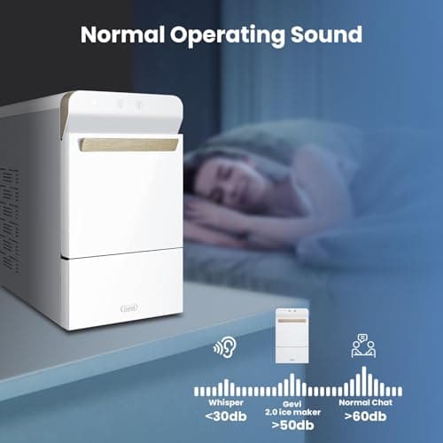 Gevi V2.0 Quiet Countertop Nugget Ice Maker, Self-Cleaning Chewable Pellet Ice Machine, 38 lbs/24H, Energy-Efficient, White 6