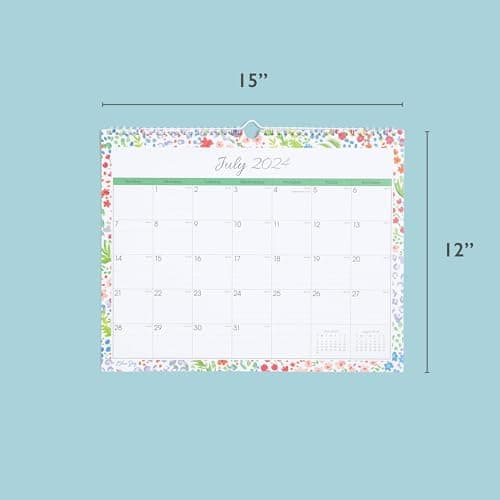 Blue Sky 2024-2025 Academic Year Monthly Wall Calendar, 15' x 12', Wirebound, Ditsy Dapple Light (148669-A25) 5
