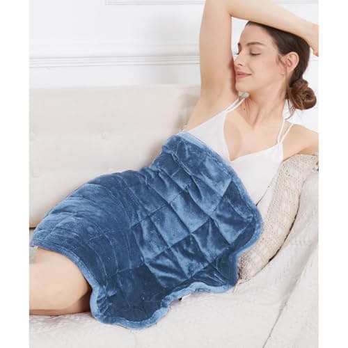 Alomidds Weighted Blanket 7lbs for Adults, Cozy Breathable Weighted Lap Blanket, Small Weighted Blanket Travel, Weighted Lap Pad for Sofa, Couch, Bluish Gray, 29" x 24"