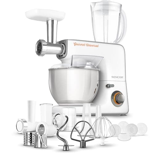 Sencor STM3700WH 10 Speed Stand Mixer with 10 Specialized Attachments, White