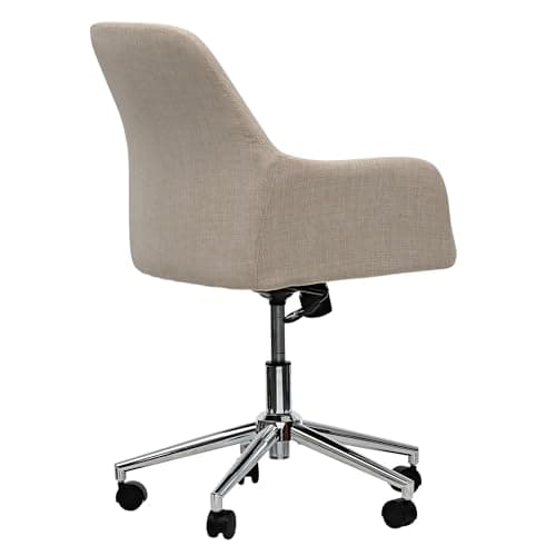 Workspace by Alera Mid-Century Task Chair, Supports Up to 275 lb, 18.9" to 22.24" Seat Height, Cream Seat, Cream Back 18