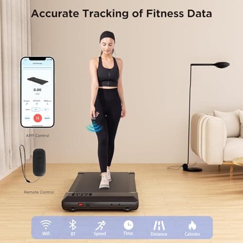 Walking Pad Treadmills, Min Treadmill for Home, App/Remote Control Under Desk Treadmills, Portable Treadmill with LED Display, 2 in 1 Walking Running Machine，265 lb Capacity 3