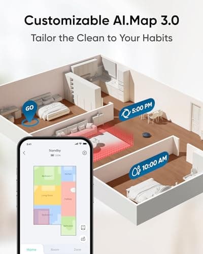 eufy X10 Pro Omni Robot Vacuum and Mop Combo, Incredible Suction, Dual Mops with 12 mm Auto-Lift and Carpet Detection, AI Obstacle Avoidance, Auto Mop Washing&Drying, Self-Emptying, Self-Refilling 6
