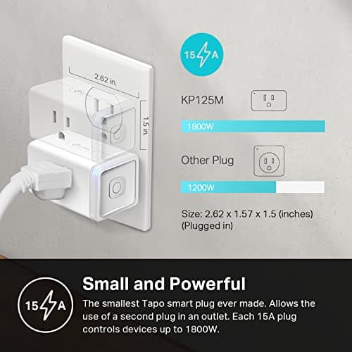 Kasa Matter Smart Plug w/ Energy Monitoring, Compact Design, 15A/1800W Max, Super Easy Setup, Works with Apple Home, Alexa & Google Home, UL Certified, 2.4G Wi-Fi Only, White, KP125M (4-Pack) 5