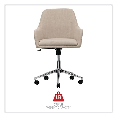 Workspace by Alera Mid-Century Task Chair, Supports Up to 275 lb, 18.9" to 22.24" Seat Height, Cream Seat, Cream Back 3