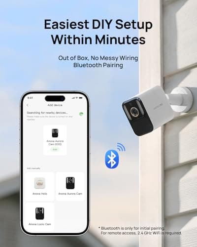 Anona Aurora 4K Solar Security Cameras Wireless Outdoor, Forever Power with Solar Panel, 8MP Color Night Vision, 24/7 AOV Recording, No Monthly Fees, AI Detection, Easy Setup, 2.4 G WiFi, IP67, 3 Pack 8