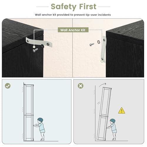 GRUSIGN 71" Tall 6-Tier Bookshelf, Large Open Display Bookcase with Ample Storage, Floor Standing Book Shelf for Living Room, Home Office, Bed Room, Black 7