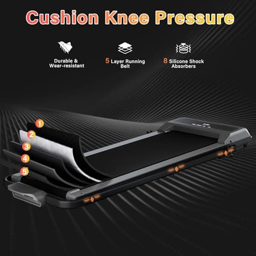 HOWHAI Treadmill, Walking Pad, Treadmills for Home Foldable with Handle Bar, 6.2 MPH Running Treadmill with Remote Control and LED Display, Running Machine for Home Office Use (300lbs Capacity) 5