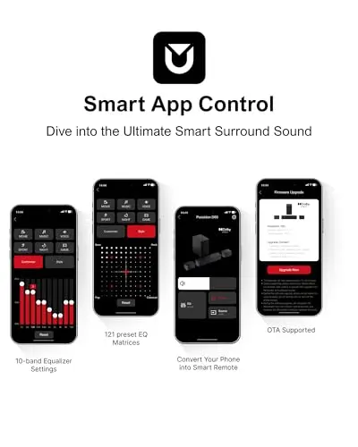 ULTIMEA 5.1 Sound Bar with Dolby Atmos, 410W Peak Power, Surround Sound System for Smart TV, APP Control, Surround and Bass Adjustable, Home Theater with Subwoofer, Poseidon D60 (2025 New Model) 8