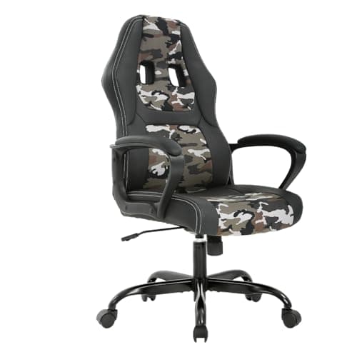 MGHH Computer Gaming Chair Office Ergonomic PC Chair Racing Chairs Writing Working High-Back PU Leather Swivel Adjustable Height Executive Chairs,Camo