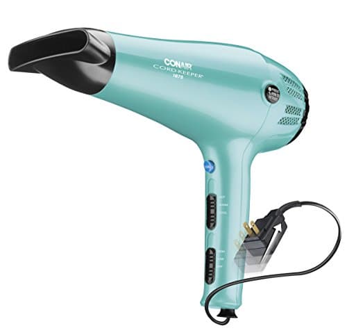 Conair 1875 Watt Cord Keeper Hair Dryer, Aqua