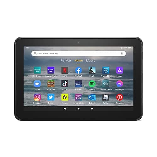 Like-New Amazon Fire 7 tablet (newest model) 7” display, read and watch, under with 10-hour battery life, 16 GB, Black