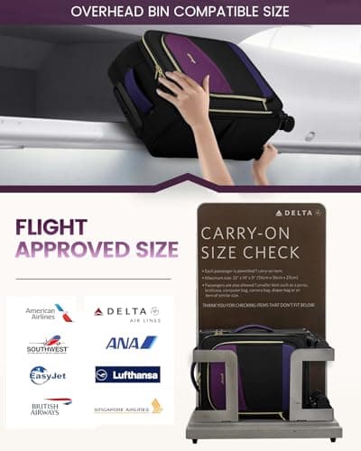 LOVEVOOK 4 Pcs Carry On Luggage 22x14x9 Airline Approved, 20 Inch Carry On Suitcases with Wheels, Softside Rolling Suitcase for Women Men, with TSA Lock Weekender Travel Luggage 5