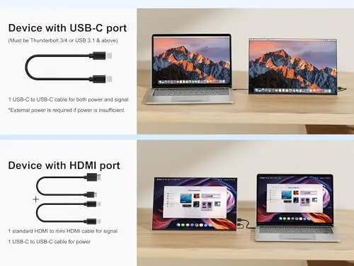 16" OLED Portable Monitor, 3K 2880x1800 120Hz 0.1ms USB-C HDMI OLED Monitor with Ultra-Thin Bezels 120% DCI-P3 Kickstand Speakers VESA for Laptop Mini PC Windows Mac Phone PS4 PS5 Switch, Silver 7