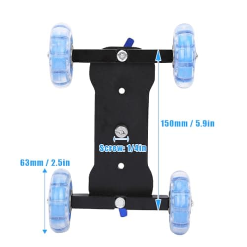 Tiiyee Camera Slider, Camera Table Dolly Slider Desktop Load Rail Roller Track 10KG Capacity Skater Car for DSLR Camcorder Mirrorless Cell Phones Smartphone Video Film Low Level Shooting Panning 7