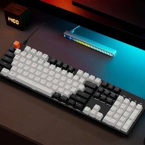 Keychron C2 Full Size 104 Keys Wired Mechanical Gaming Keyboard for Mac Layout with Gateron G Pro Red Switch/White LED Backlight/Double Shot ABS Keycaps/USB C Computer Keyboard for Windows Laptop 6