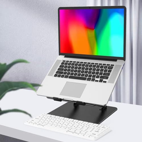 Gogoonike Adjustable Laptop Stand for Desk, Metal Foldable Laptop Riser Holder, Portable Desktop Book Stands, Ventilated Cooling Computer Notebook Stand Compatible with 10-15.6” Laptops 7