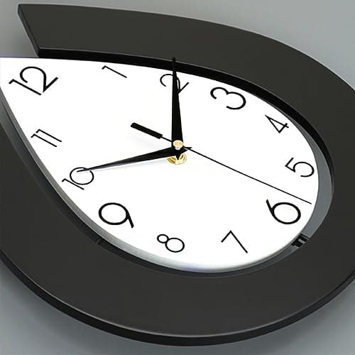 YIJIDECOR Decorative Wall Clock for Living Room Decor Large Modern Wall Clocks with Pendulum Battery Operated for Bedroom Office Kitchen Home Small Black Silent Wall Clock Non Ticking 11.8*22.4 Inch 5