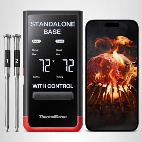 ThermoMaven Smart Bluetooth Wireless Meat Thermometer: Standalone Base, WiFi Unlimited Range, 6 Sensors with NIST Certified Accuracy, 2 Probes for Kitchen, BBQ, Grill, Oven, Smoker, Rotisserie 8