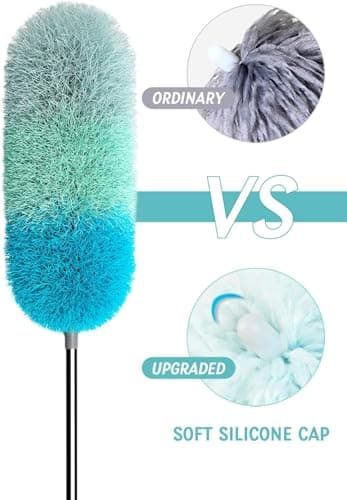 BOOMJOY Microfiber Feather Duster with 100 inches Extension Pole, Dusters for Cleaning High Ceiling, Fan, Blinds, Furniture 5