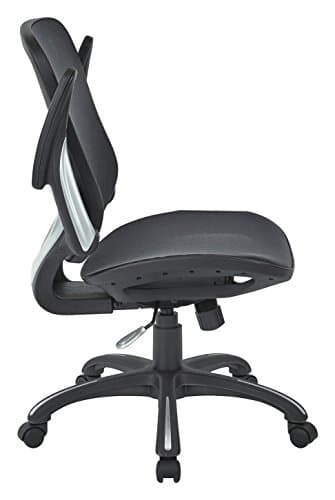 Office Star Ventilated Manager's Office Desk Chair with Breathable Mesh Seat and Back, Black Base, Black 6